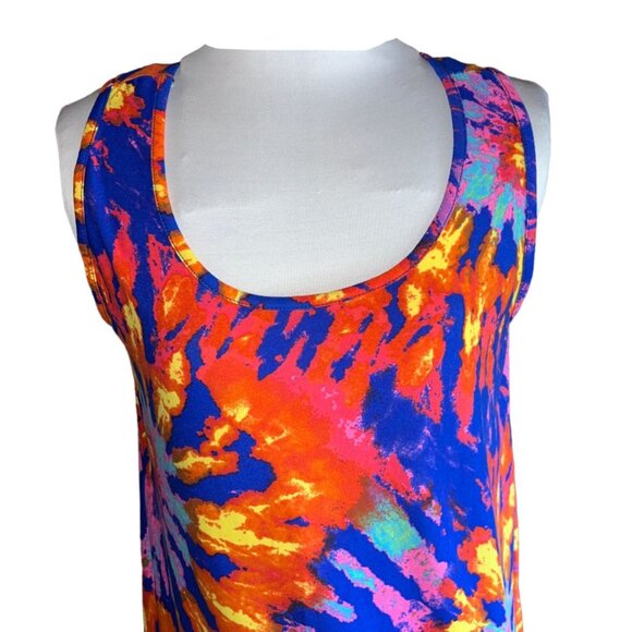 Colorful Tie-Dye Tank Top Scoop Neck One Step Up Size Medium - Picture 6 of 8